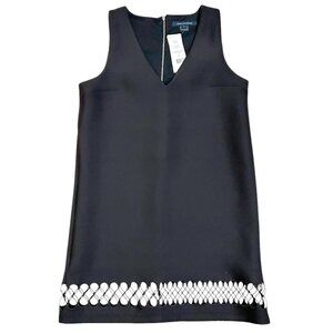 Women's French Connection Size M Clara Eight Scuba Shift Dress Black $148 NWT